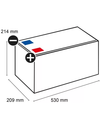 Dimensions Batterie AGM 12LC-180 12V 193Ah Q-BATTERIES