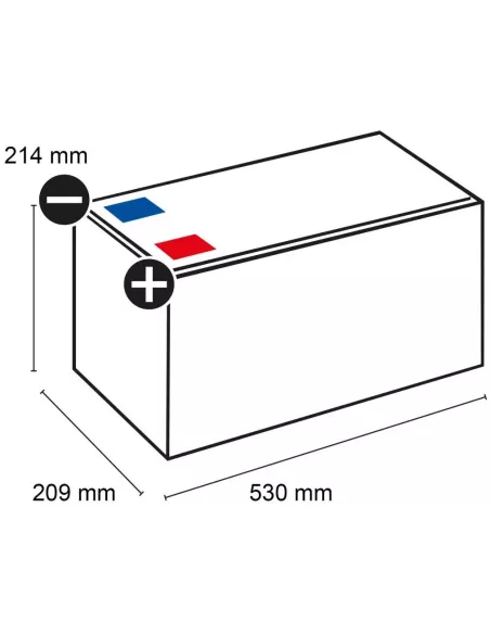 Dimensions Batterie AGM 12LC-180 12V 193Ah Q-BATTERIES