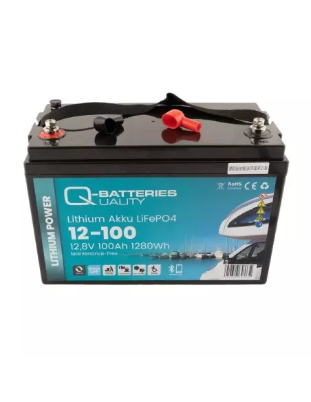 Batterie Lithium Q-Batteries Akku LifePO4 12-100  12,8V 100Ah avec Bluetooth