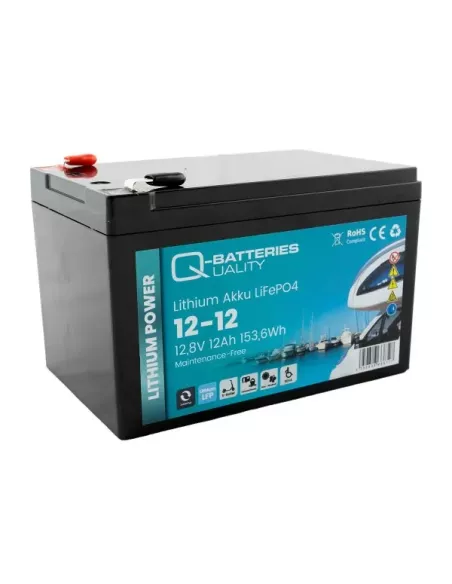 Batterie Lithium Q-Batteries Akku LifePO4 12-12  12,8V 12Ah