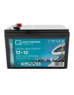 Batterie Lithium Q-Batteries Akku LifePO4 12-12  12,8V 12Ah 2