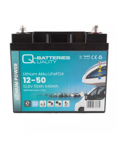 Batterie Lithium Q-Batteries Akku LifePO4 12-50 12,8V 50Ah