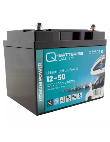 Batterie Lithium Q-Batteries Akku LifePO4 12-50 12,8V 50Ah