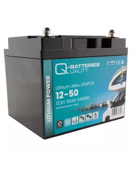 Batterie Lithium Q-Batteries Akku LifePO4 12-50 12,8V 50Ah