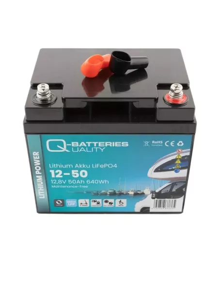 Batterie Lithium Q-Batteries Akku LifePO4 12-50 12,8V 50Ah