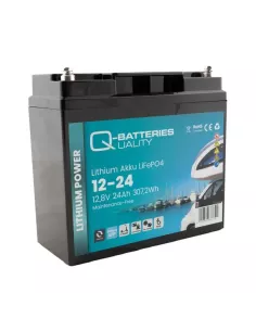 Batterie Lithium Q-Batteries Akku LifePO4 12-24 12,8V 24Ah