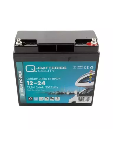 Batterie Lithium Q-Batteries Akku LifePO4 12-24 12,8V 24Ah