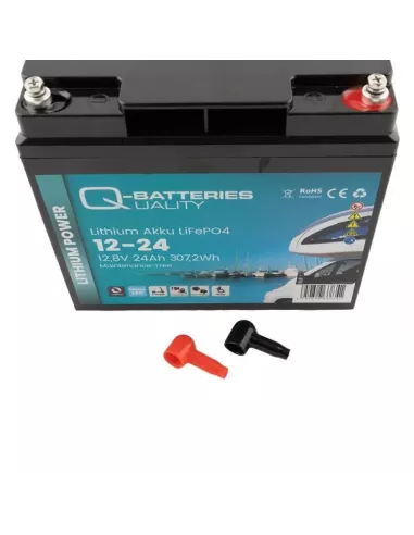 Batterie Lithium Q-Batteries Akku LifePO4 12-24 12,8V 24Ah