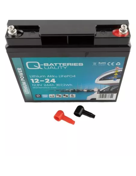 Batterie Lithium Q-Batteries Akku LifePO4 12-24 12,8V 24Ah