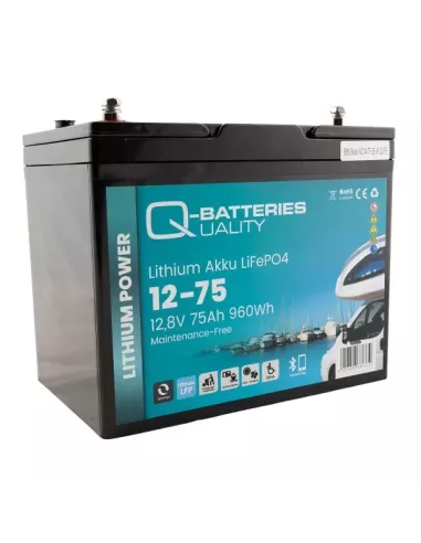 Batterie Lithium Q-Batteries Akku LifePO4 12-75 12,8V 75Ah avec Bluetooth