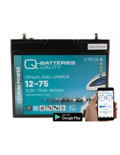 Batterie Lithium Q-Batteries Akku LifePO4 12-75 12,8V 75Ah avec Bluetooth 2