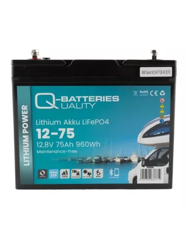 Batterie Lithium Q-Batteries Akku LifePO4 12-75 12,8V 75Ah avec Bluetooth