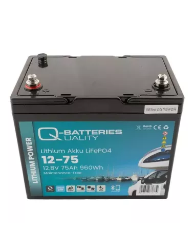 Batterie Lithium Q-Batteries Akku LifePO4 12-75 12,8V 75Ah avec Bluetooth