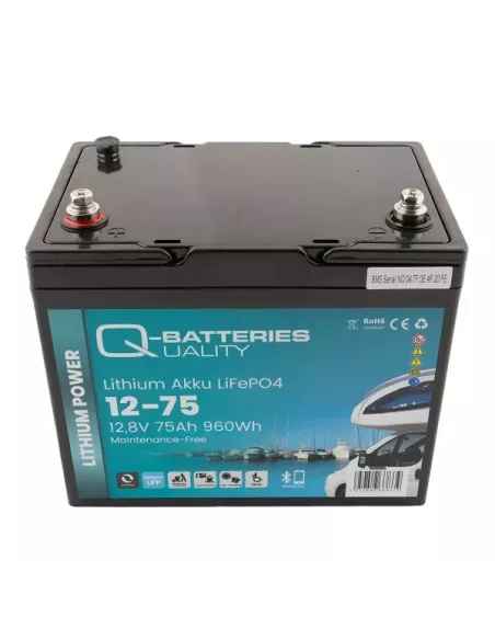 Batterie Lithium Q-Batteries Akku LifePO4 12-75 12,8V 75Ah avec Bluetooth
