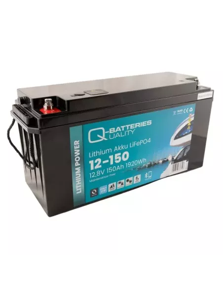 Batterie Lithium Q-Batteries Akku LifePO4 12-150 12,8V 150Ah avec Bluetooth