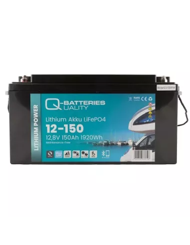 Batterie Lithium Q-Batteries Akku LifePO4 12-150 12,8V 150Ah avec Bluetooth