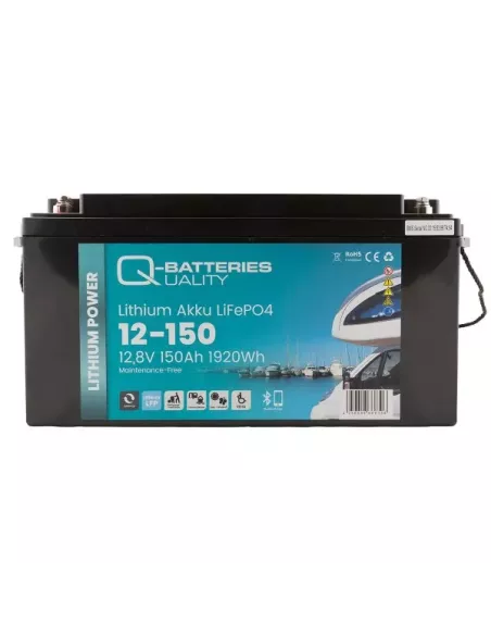 Batterie Lithium Q-Batteries Akku LifePO4 12-150 12,8V 150Ah avec Bluetooth