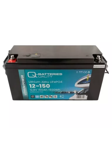 Batterie Lithium Q-Batteries Akku LifePO4 12-150 12,8V 150Ah avec Bluetooth