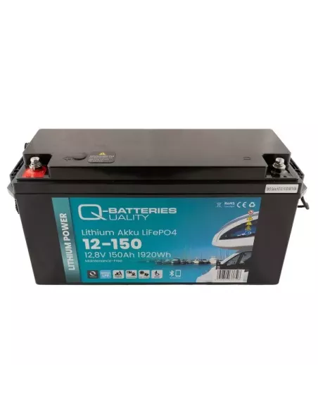 Batterie Lithium Q-Batteries Akku LifePO4 12-150 12,8V 150Ah avec Bluetooth
