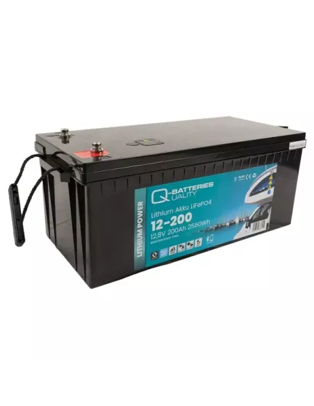 Batterie Lithium Q-Batteries Akku LifePO4 12-200 12,8V 200Ah avec Bluetooth