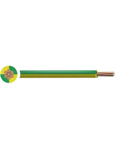 Câble rigide de mise à la terre 16 mm² H07VR vert / jaune (Détail)