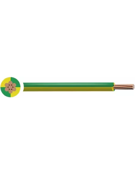 Câble rigide de mise à la terre 16 mm² H07VR vert / jaune (Détail)