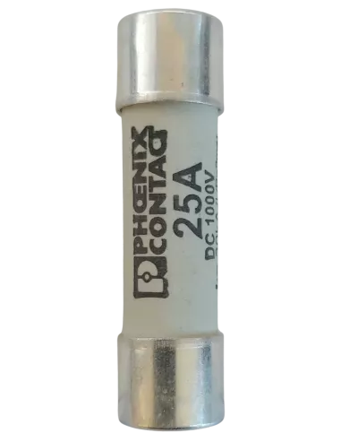 Fusible cylindrique 10x38 gPV 25 A pour installation photovoltaïque (détail)