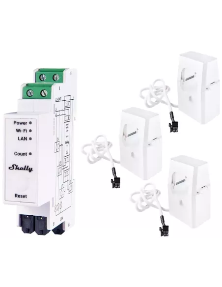 Compteur électrique triphasé Shelly Pro 3EM - 120 A