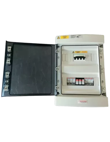 Coffret de protection DC 1000 V, 50 A, 3 champs (ouvert)
