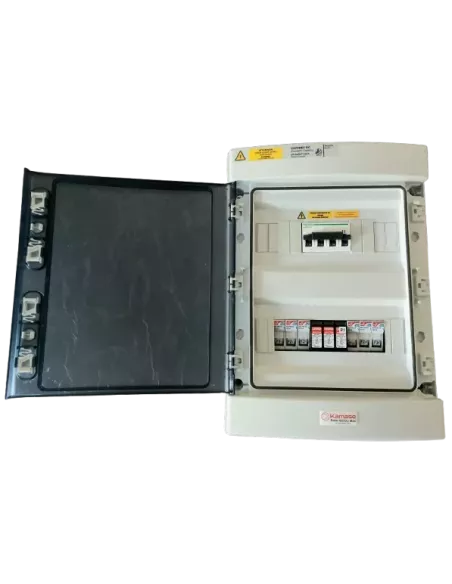 Coffret de protection DC 1000 V, 50 A, 3 champs (ouvert)