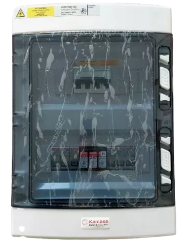 Coffret de protection DC 1000 V, 50 A, 3 champs (fermé)