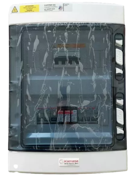 Coffret de protection DC 1000 V, 50 A, 3 champs (fermé)