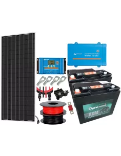 Kit solaire 100 W 24 V avec convertisseur 250 VA