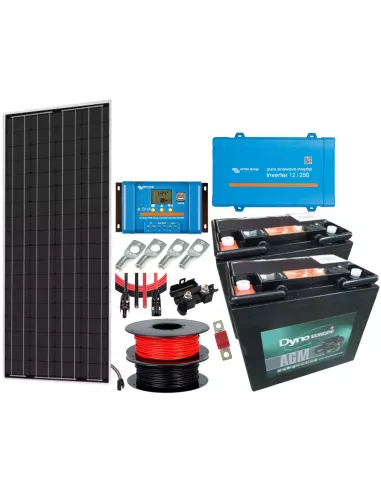 Kit solaire 100 W 24 V avec convertisseur 250 VA