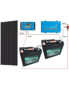 Kit solaire 100 W 24 V avec convertisseur 250 VA 2