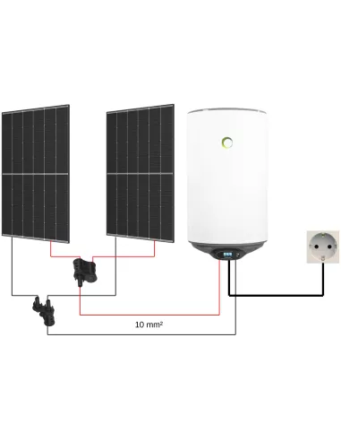 Kit solaire 1000 W avec chauffe-eau 80L FOTHERMO HYBRIDE (Schéma)