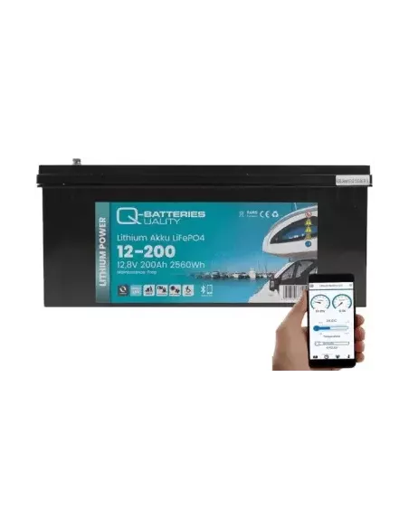 Batterie Lithium Q-Batteries Akku LifePO4 12-200 12,8V 200Ah avec Bluetooth