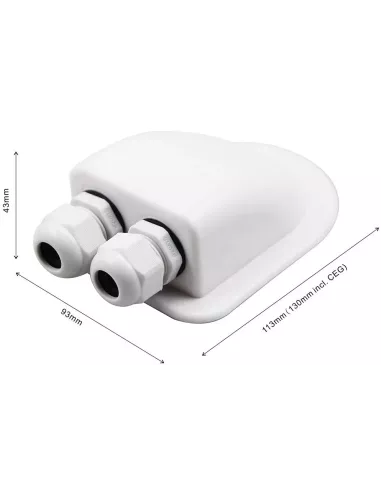 Passe-toit étanche double entrées blanc