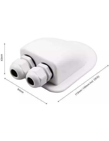 Passe-toit étanche double entrées blanc