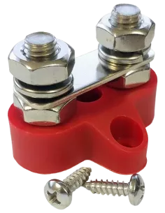 Borne double filetage M8 rouge