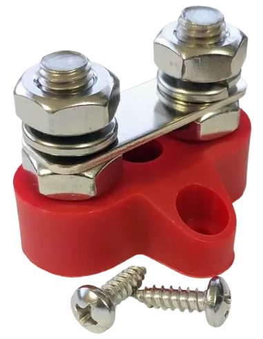 Borne double filetage M8 rouge