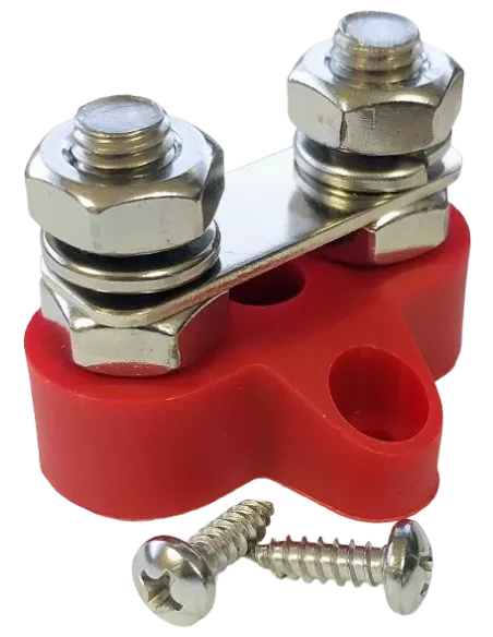 Borne double filetage M8 rouge