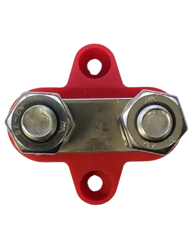 Borne double filetage M8 rouge