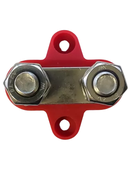 Borne double filetage M8 rouge