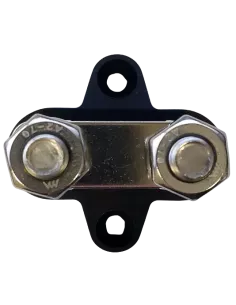 Borne double filetage M8 noir 2