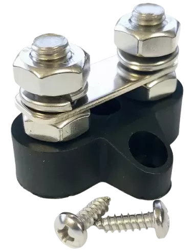 Borne double filetage M8 noir