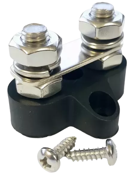 Borne double filetage M8 noir