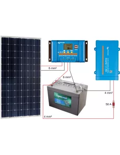 Kit solaire 130 W 12 V avec convertisseur 250 VA 2