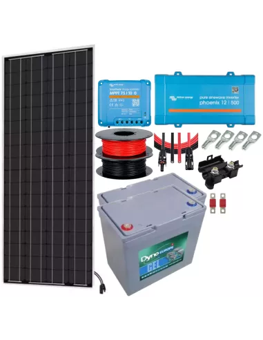 Kit solaire 150 W 24 V avec convertisseur 500 VA