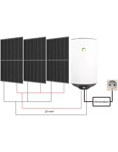 Kit solaire 1500 W avec chauffe-eau 80L FOTHERMO (Schéma)